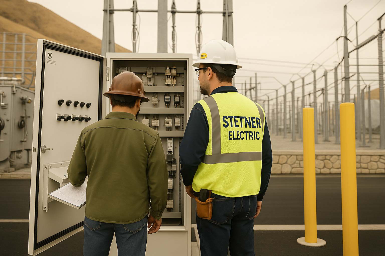 Professional electrical team from Stetner Electric at work